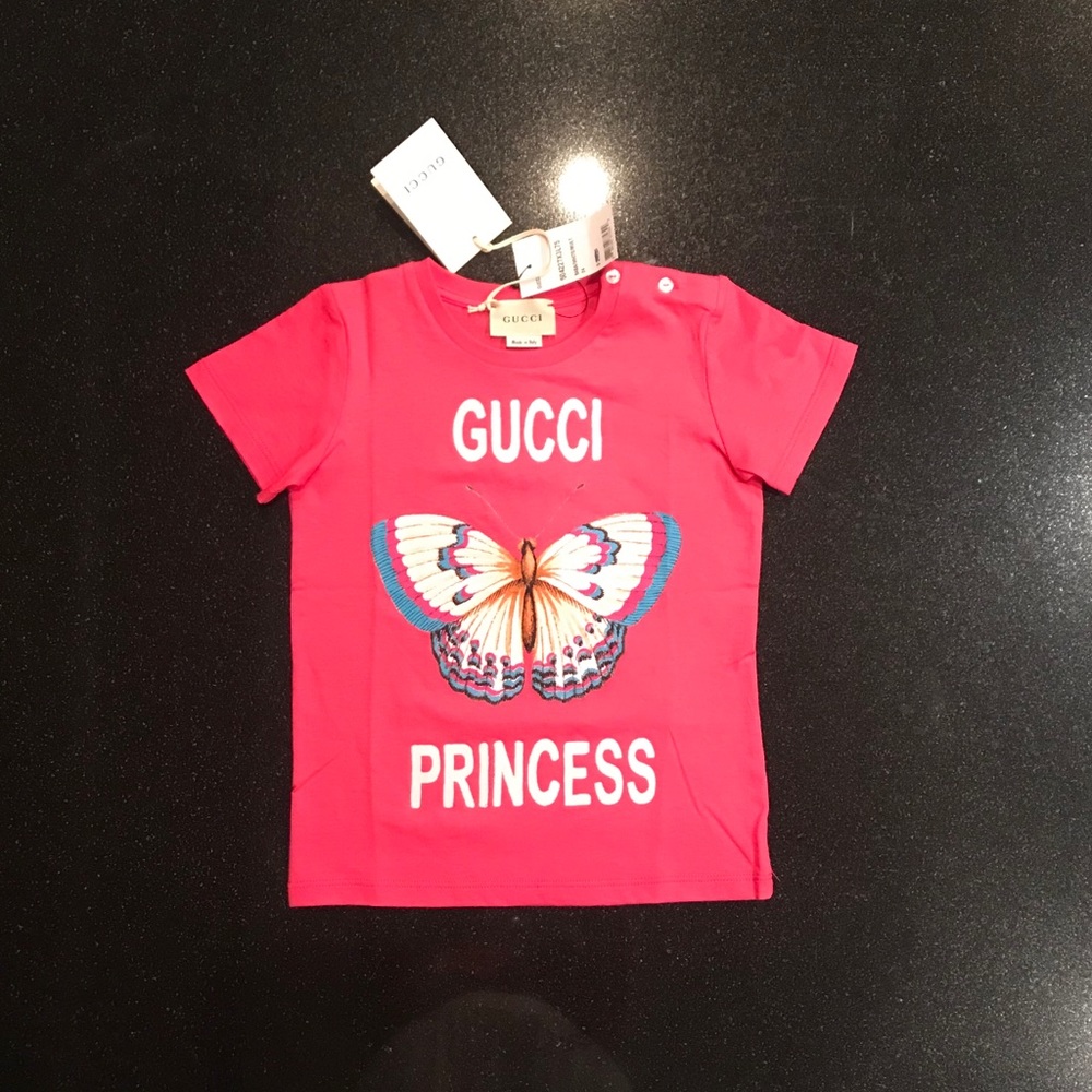 Gucci Pink Butterfly Princess Shirt 24 M